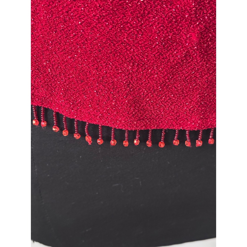 Dress Barn‎ Red Sparkle Glitter Knit Two Piece Set Top Cardigan Women's L - Picture 5 of 11